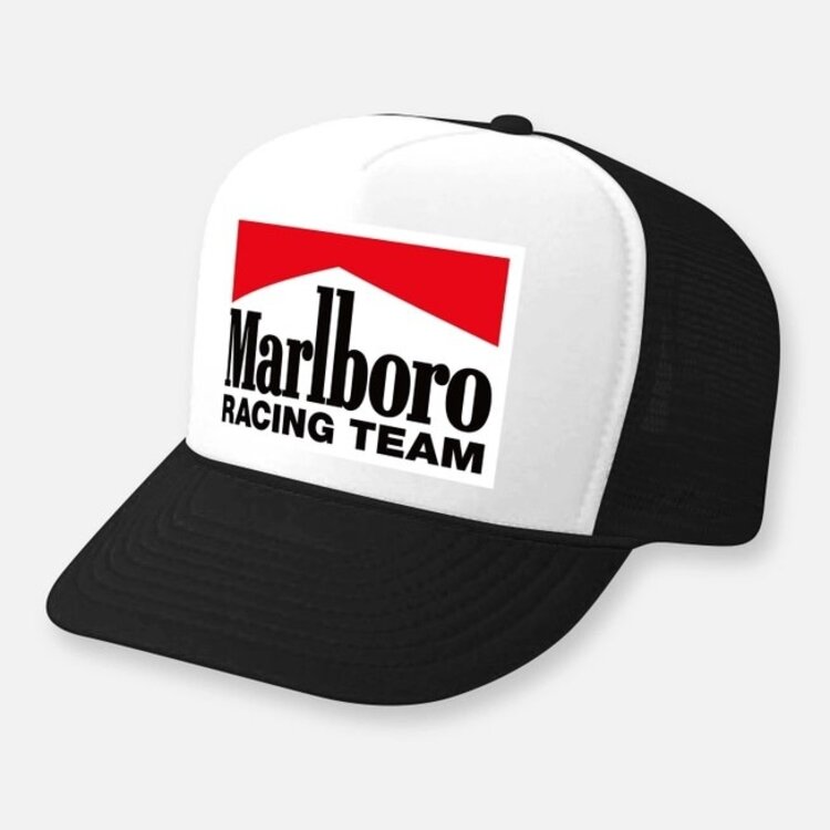 webig Marlboro Racing Team Square Logo - Curved Bill Black/White