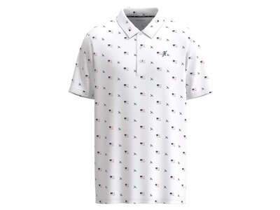 Hooey The Weekender Polo- White with Flags -