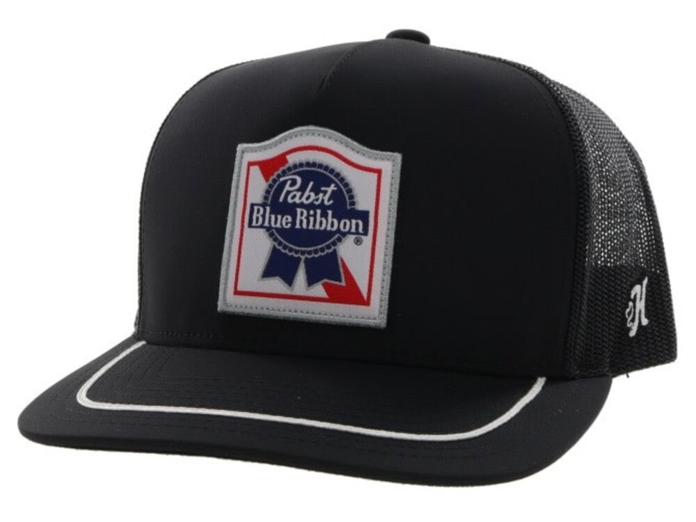 Hooey Pabst Stitched Bill- Black 5 Panel Trucker - 2276T