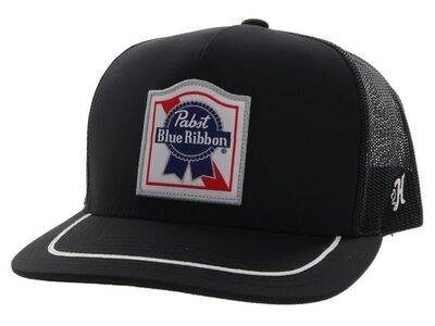 Hooey Pabst Stitched Bill- Black 5 Panel Trucker - 2276T