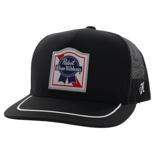 Hooey Pabst Stitched Bill- Black 5 Panel Trucker - 2276T