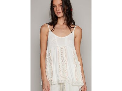 Pol Clothing Reagan Sleeveless Top - GWT33v- Off-White