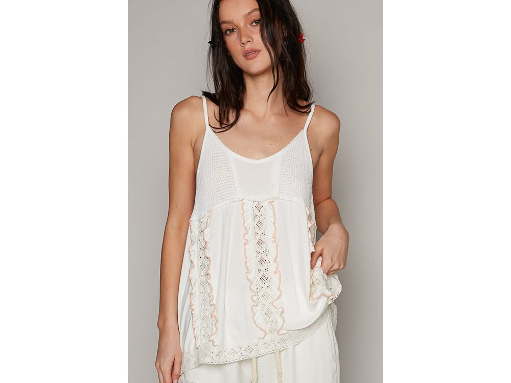 Pol Clothing Reagan Sleeveless Top - GWT33v- Off-White