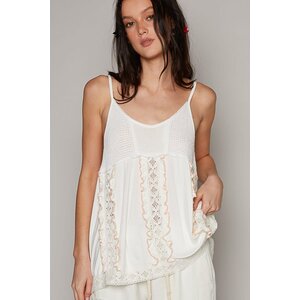 Pol Clothing Reagan Sleeveless Top - GWT33v- Off-White