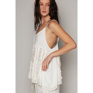 Pol Clothing Reagan Sleeveless Top - GWT33v- Off-White