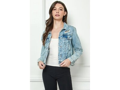 Veveret Medium Wash Classic Distressed Jacket - VJ52930