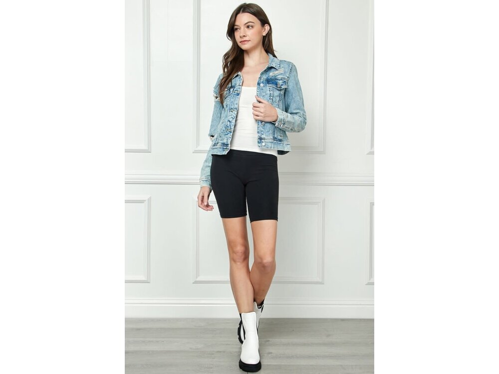Veveret Medium Wash Classic Distressed Jacket - VJ52930