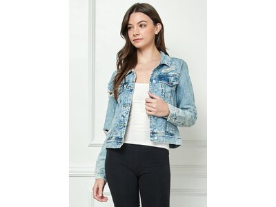 Veveret Medium Wash Classic Distressed Jacket - VJ52930