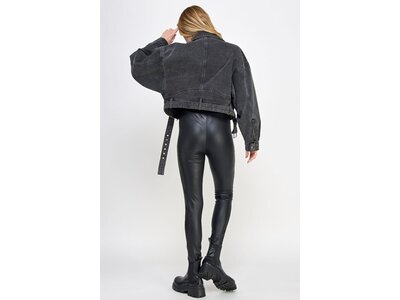 Veveret Black Denim Biker Jacket- VJ71810