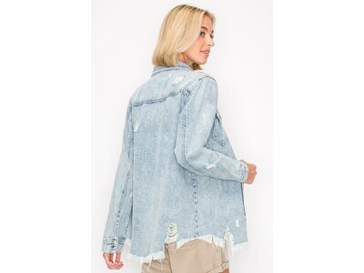 Risen Distressed Denim Shirt - RDJ1137- Light