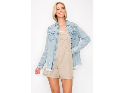 Risen Distressed Denim Shirt - RDJ1137- Light