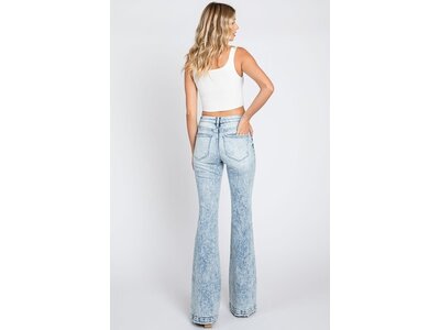 Petra153 Distressed Trouser Hem Flare- Midrise- Light Wash- 34inseam-