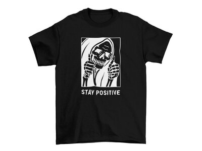 Wickedly Divine Stay Positive Grim Reaper Shirt - Black