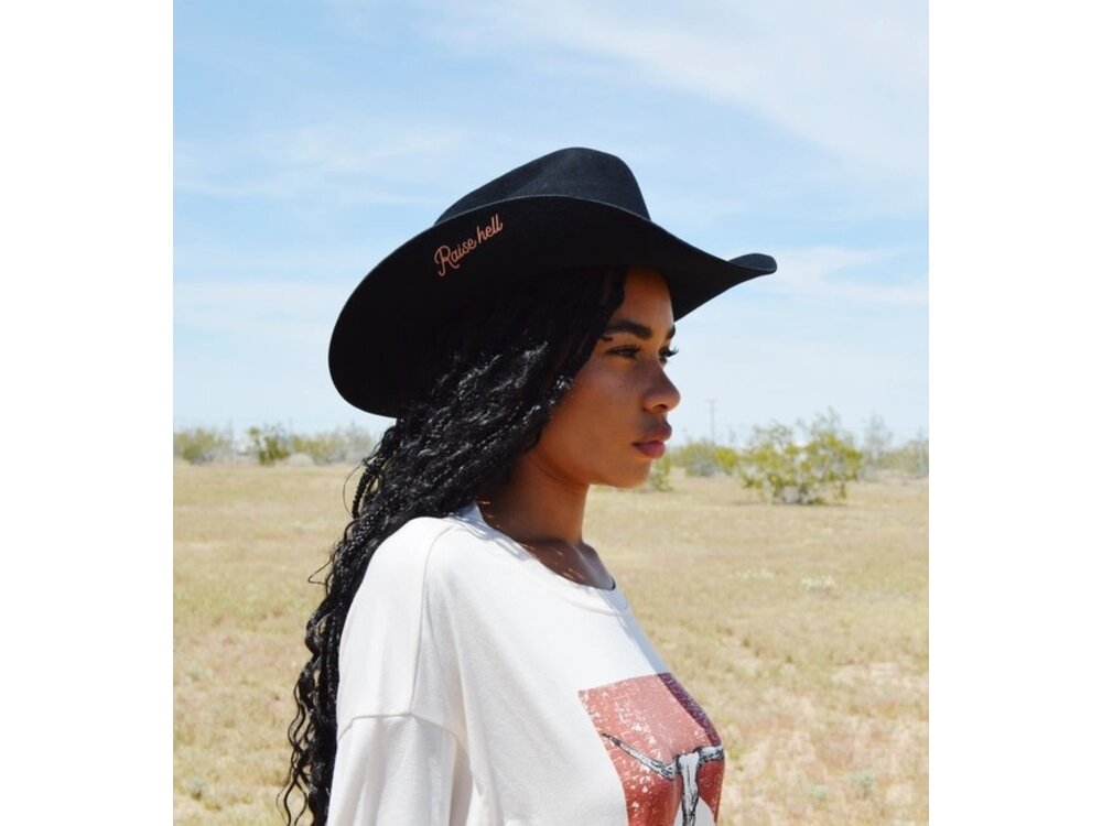 wild as heck The Priscilla - Austrailian Wool Western Hat- Black