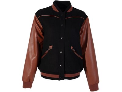 Hooey Black Bomber Jacket with Camel Leather Accents - HJ137BKOR