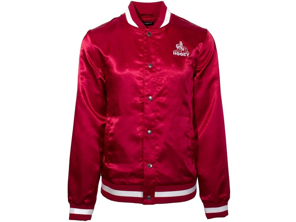 Hooey Hooey Team Unisex Bomber Jacket- Red Satin- HJ131