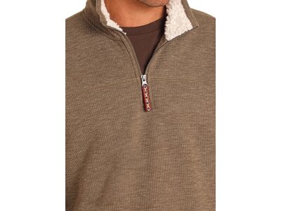 Powder River Outfitters Quarter Zip with Berber- Natural- DM91C04083