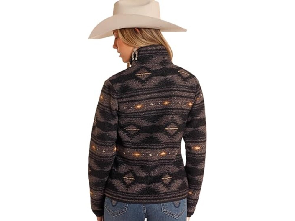 Powder River Outfitters Aztec Berber Jacket- Black- DW92C04071