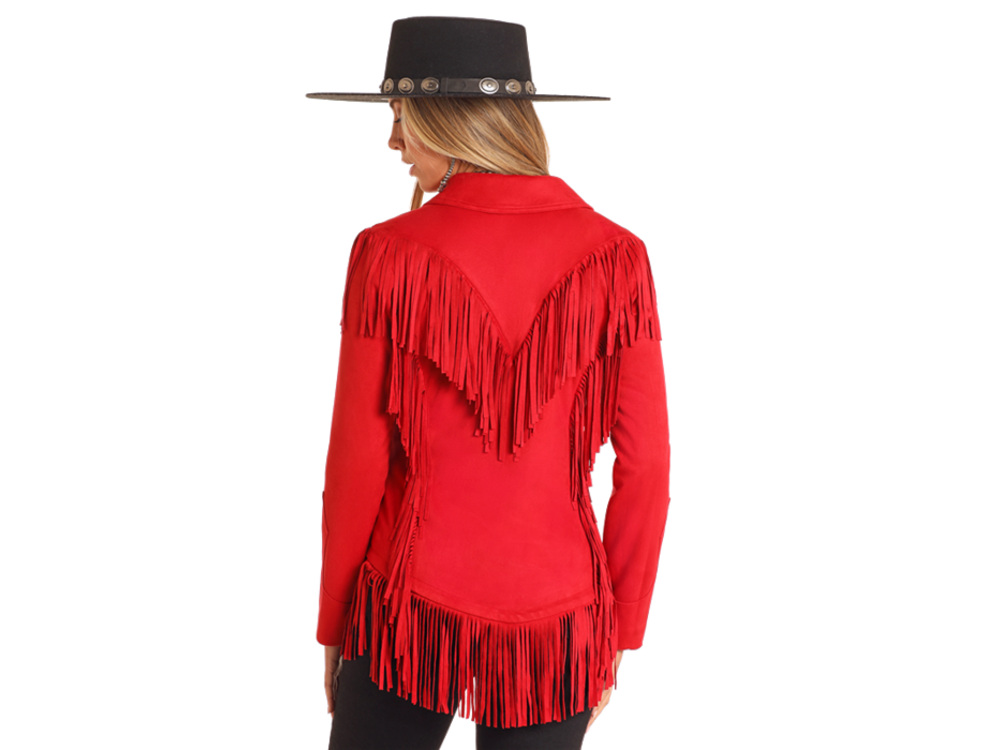 Powder River Outfitters Western Microsuede Jacket- Red- DW93C04158-