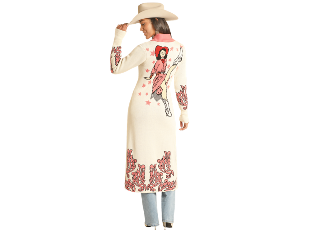 Powder River Outfitters Cowgirl Long Cardigan- DW95C04162- Tan-