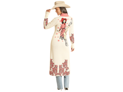 Powder River Outfitters Cowgirl Long Cardigan- DW95C04162- Tan-