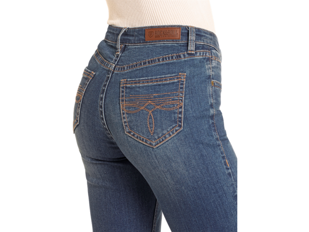 Rock and Roll Denim Boot Stitch Pocket - Midrise Trouser- BW5MD04782