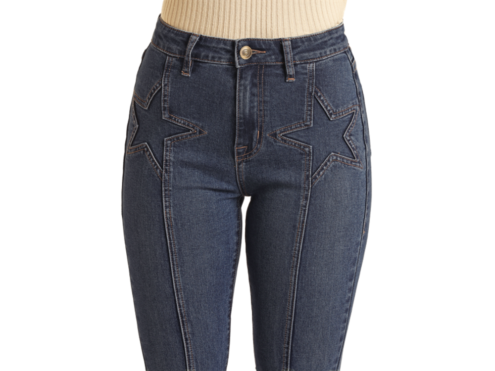 Rock and Roll Denim Front Star- High Rise Flare- BW6HD04026-