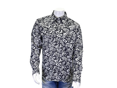 Cowboy Hardware Large Paisley Print Shirt- Black/White-