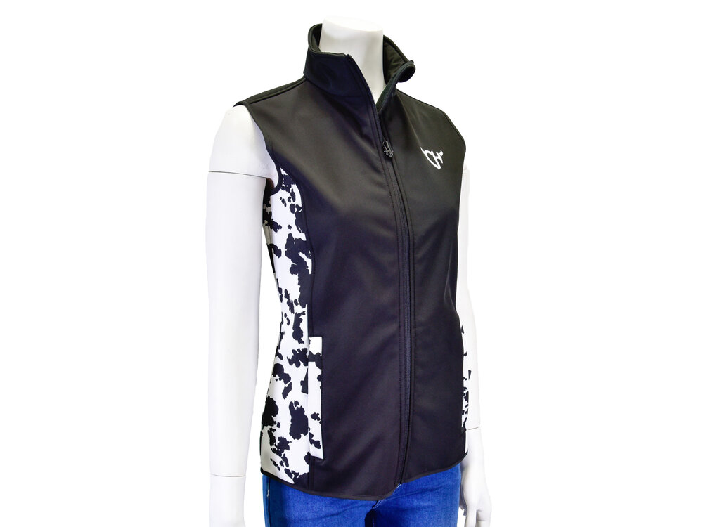 Cowgirl Hardware Cowprint Tech Vest- Black-