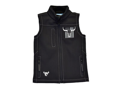Cowboy Hardware Youth- Skull Flag Tech Vest- Black