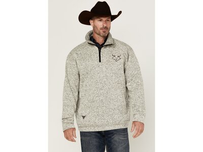 Cowboy Hardware Quarter Zip Skull Fleece- Oatmeal- 173232-
