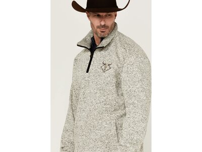 Cowboy Hardware Quarter Zip Skull Fleece- Oatmeal- 173232-