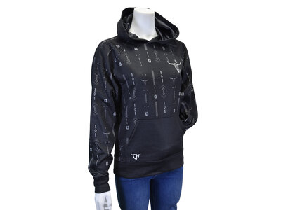 Cowgirl Hardware Aztec Emblem Hoodie- Black- 271379-