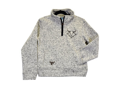 Cowboy Hardware Youth- Quarter Zip Skull Fleece- Oatmeal- 373232-