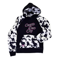 Youth- Cowgirls Don't Cry Hoody- Cowprint Black- 471386-