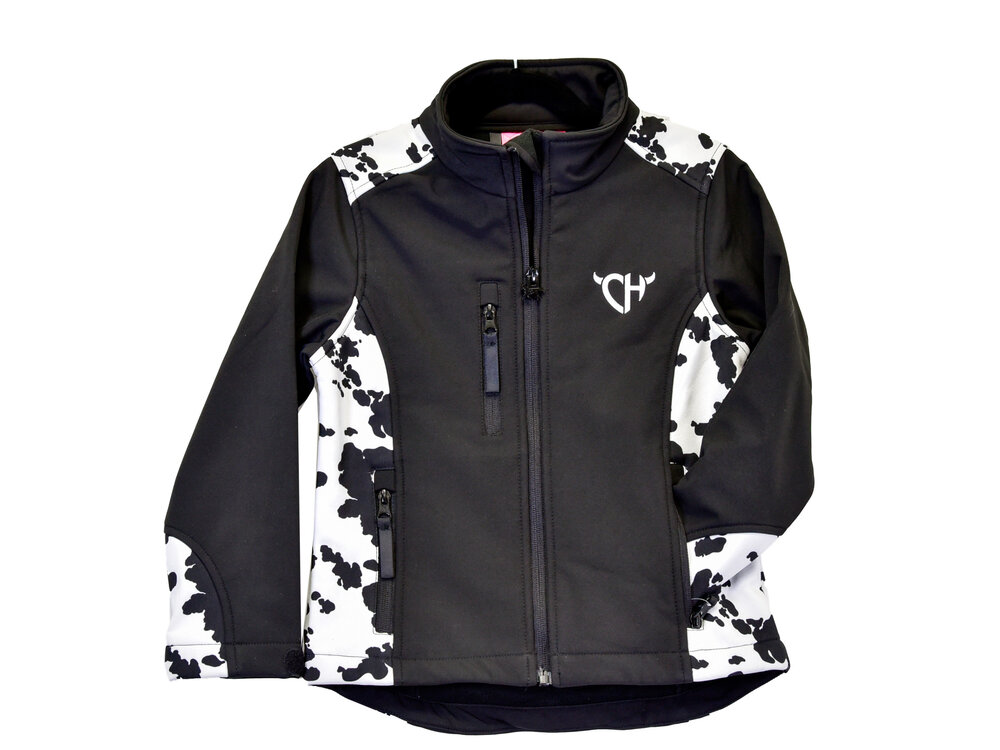 Cowgirl Hardware Youth- Cowprint Softshell- Black- 492293-010 -