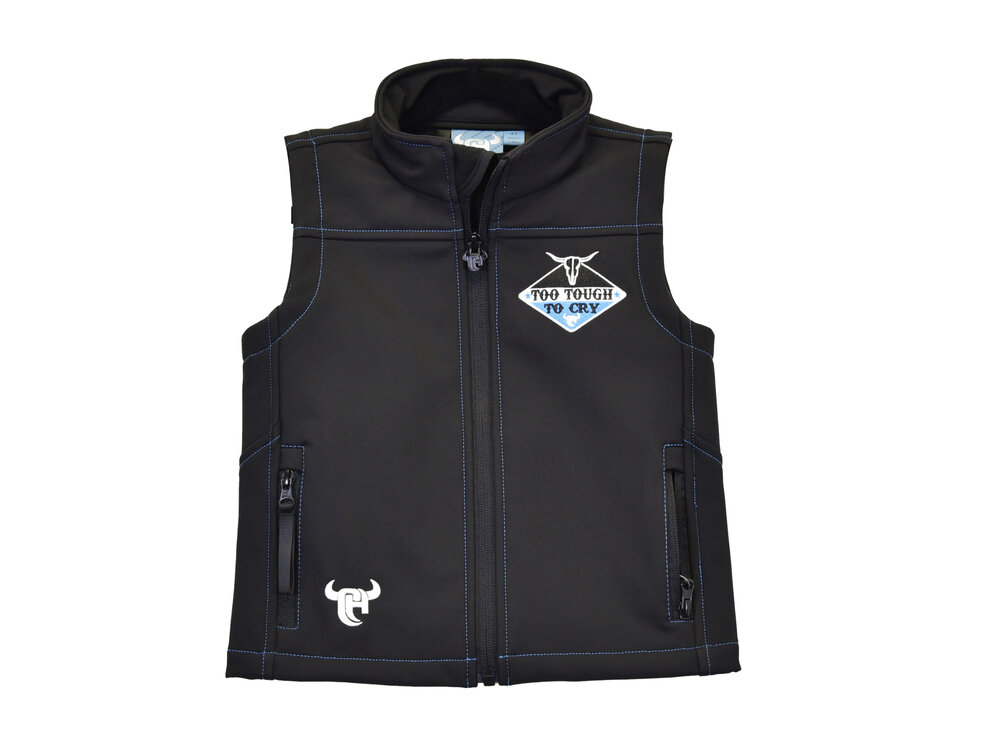 Cowboy Hardware Infant/Toddler- Too Tough to Cry Softshell Vest- Black-