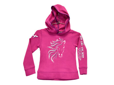Cowboy Hardware Infant/Toddler- Horse Thermal Hoodie- Pink- 812091-150