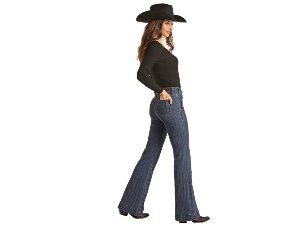 Rock and Roll Denim Midrise Striped Trouser - BW5MD02986