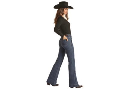 Rock and Roll Denim Midrise Striped Trouser - BW5MD02986