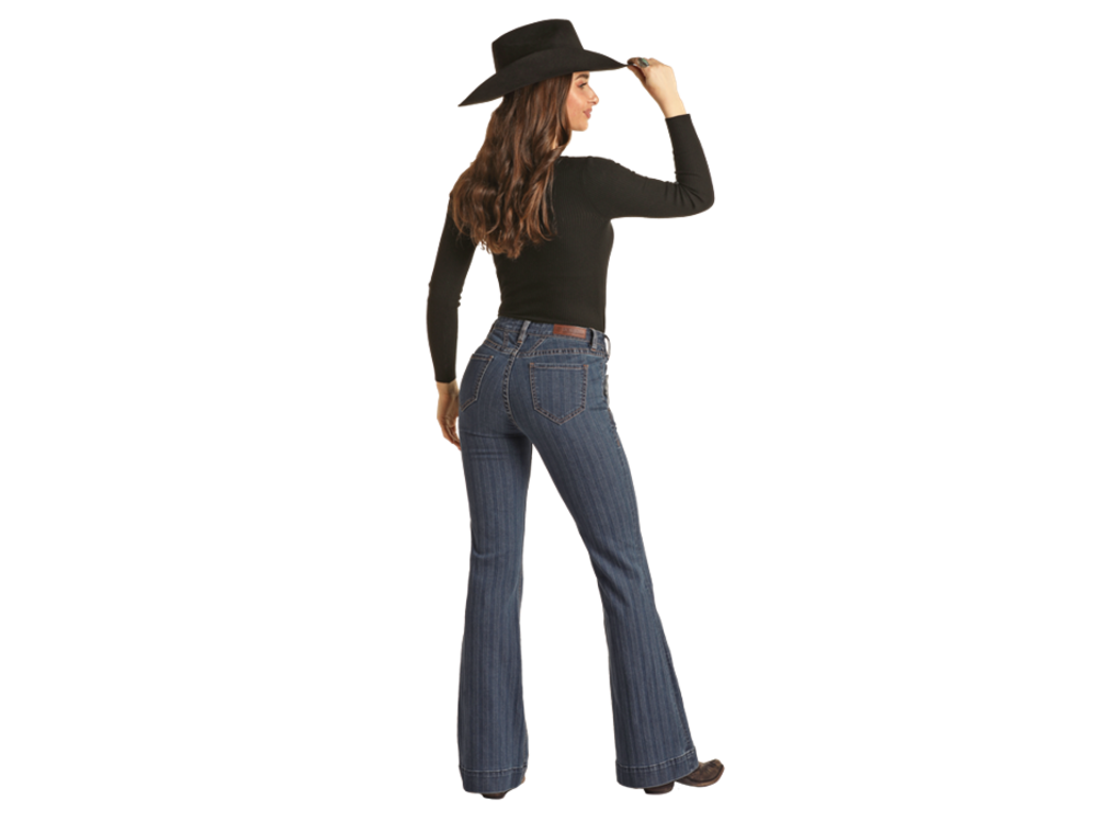 Rock and Roll Denim Midrise Striped Trouser - BW5MD02986