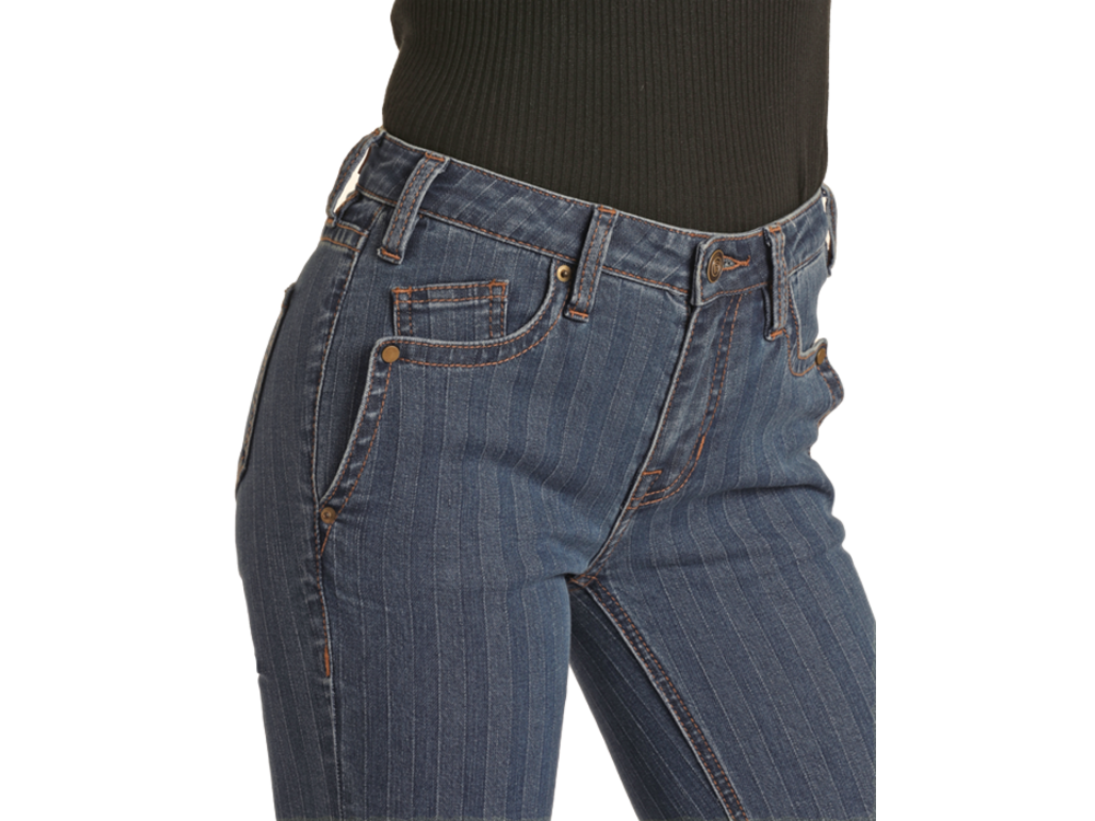 Rock and Roll Denim Midrise Striped Trouser - BW5MD02986