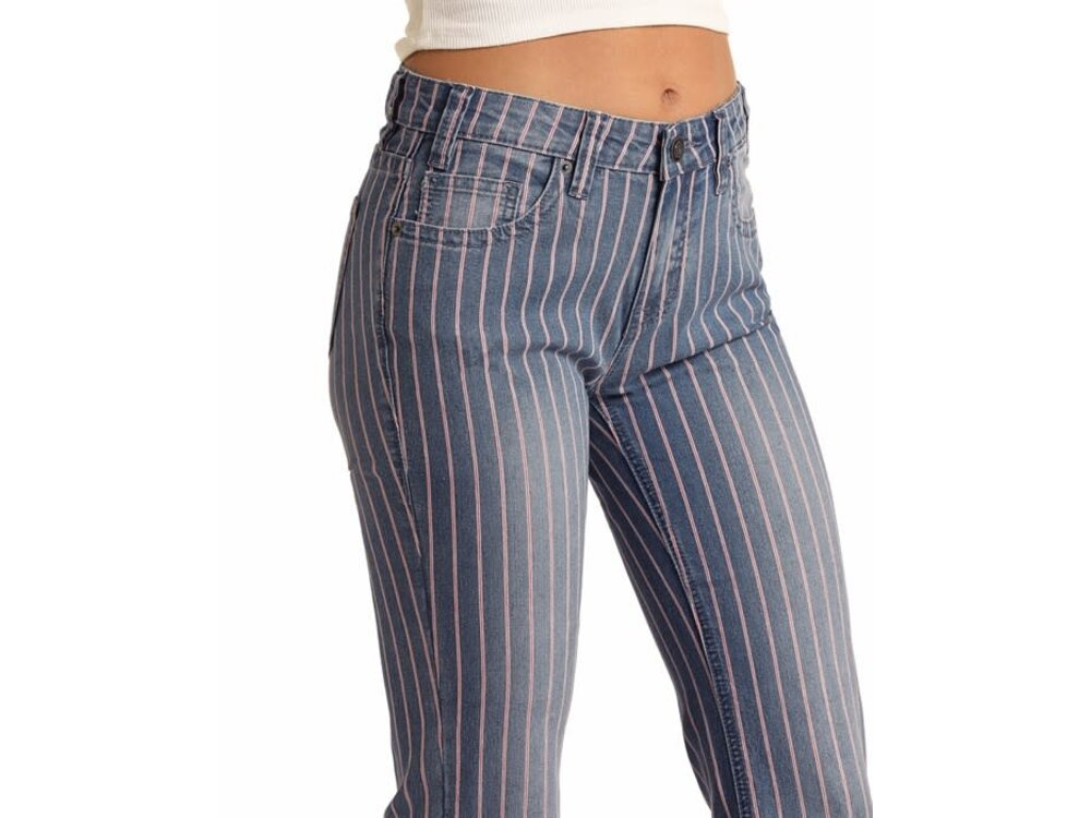 Rock and Roll Denim Midrise Striped Trouser - RRWD5MRZU1