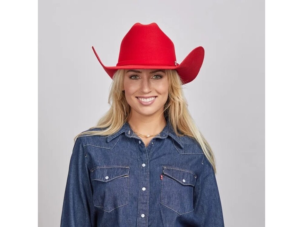 American Hat Makers Cattleman- Felt Hat - Red