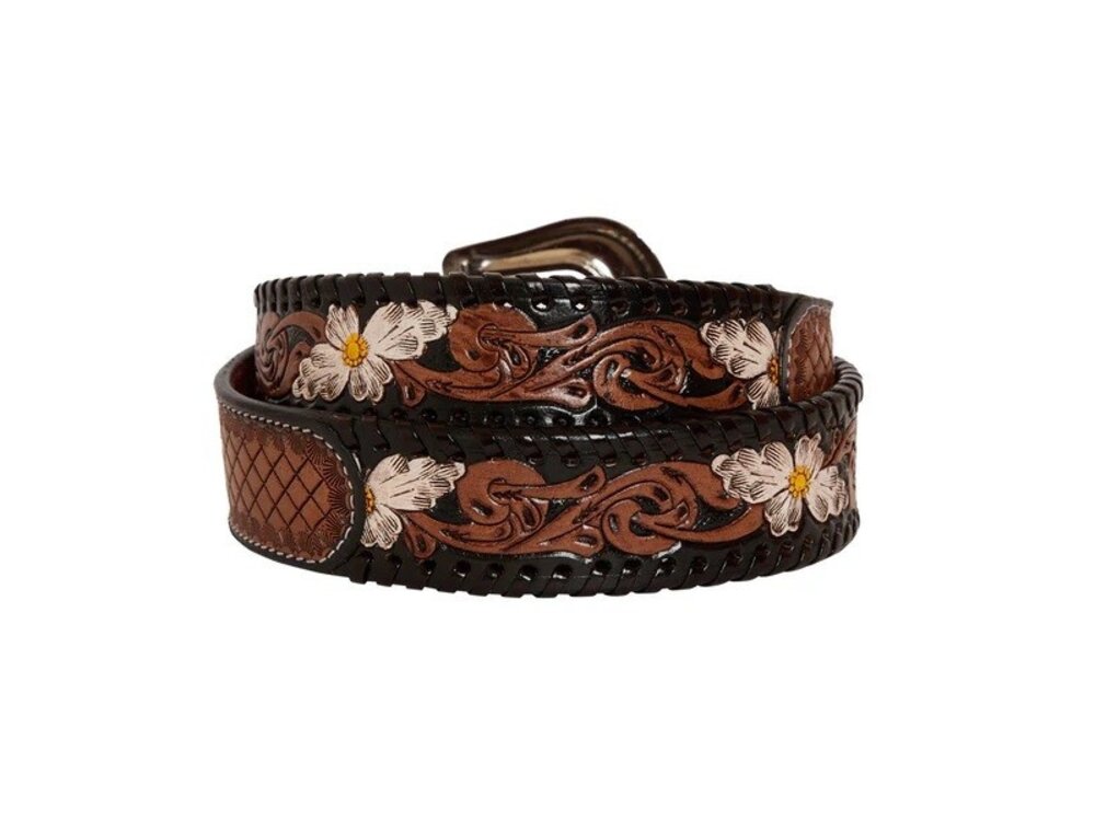 Myra Bags Checkered Handtooled Belt- S-4059-