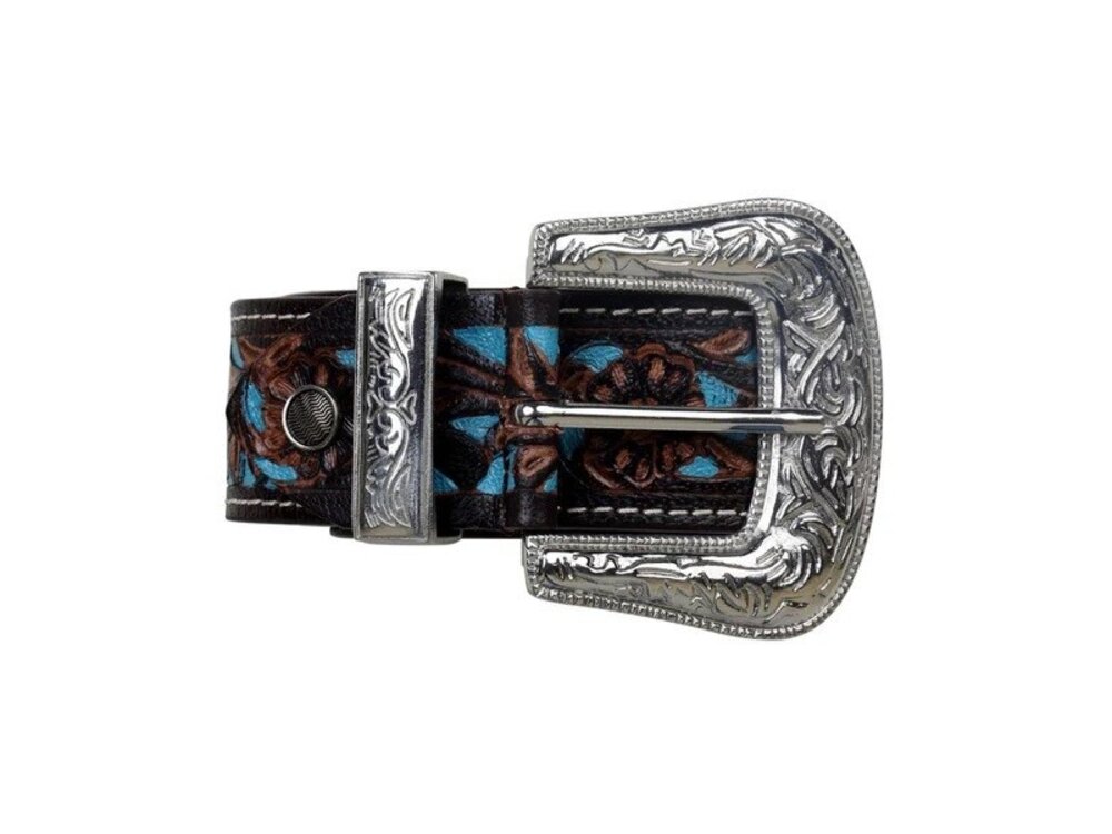 Myra Bags Turquoise Handtooled Belt- S-2927-