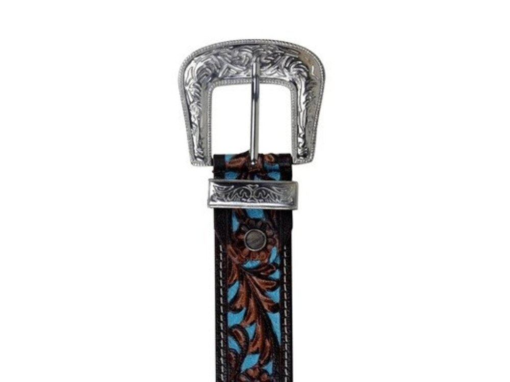Myra Bags Turquoise Handtooled Belt- S-2927-
