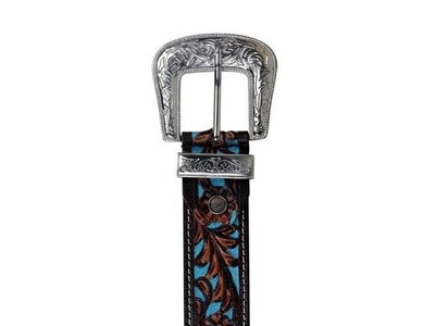 Myra Bags Turquoise Handtooled Belt- S-2927-