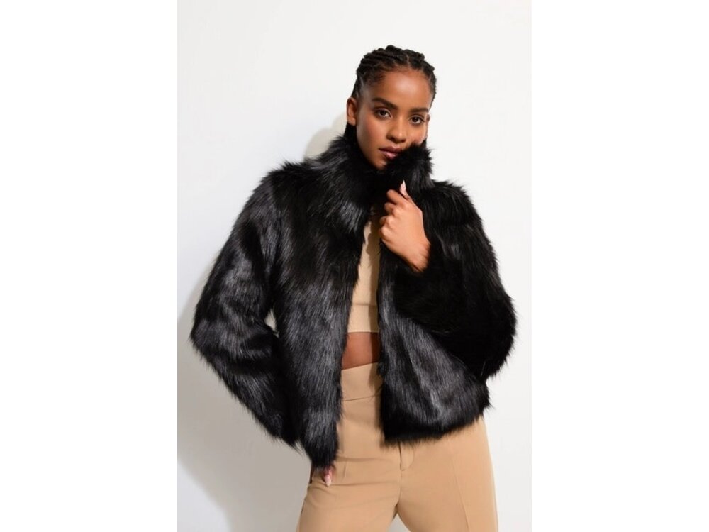 Unreal Fur Fur Delish Luxe Faux Fur Coat- Black -
