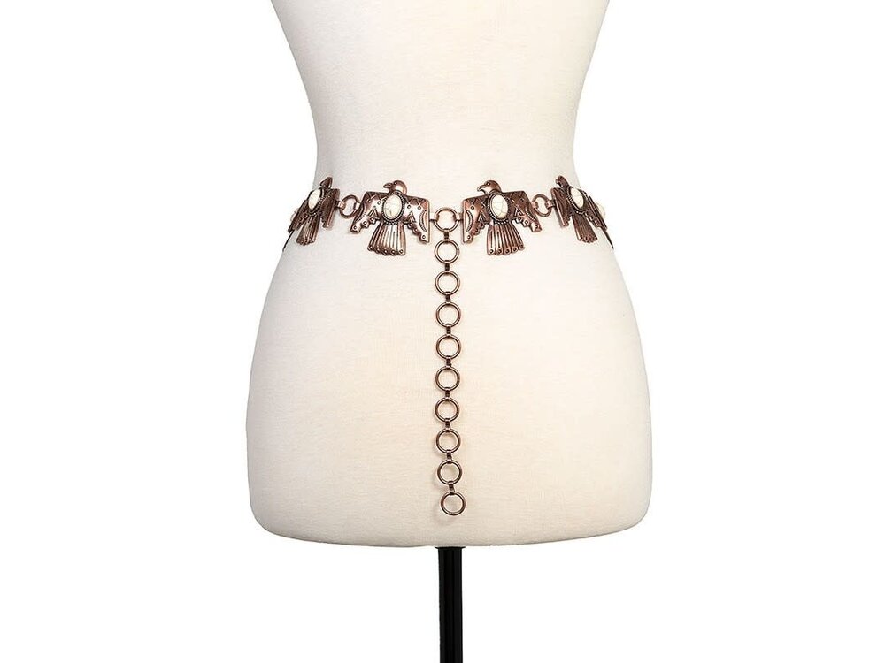 Thunderbird Concho Belt- Copper-
